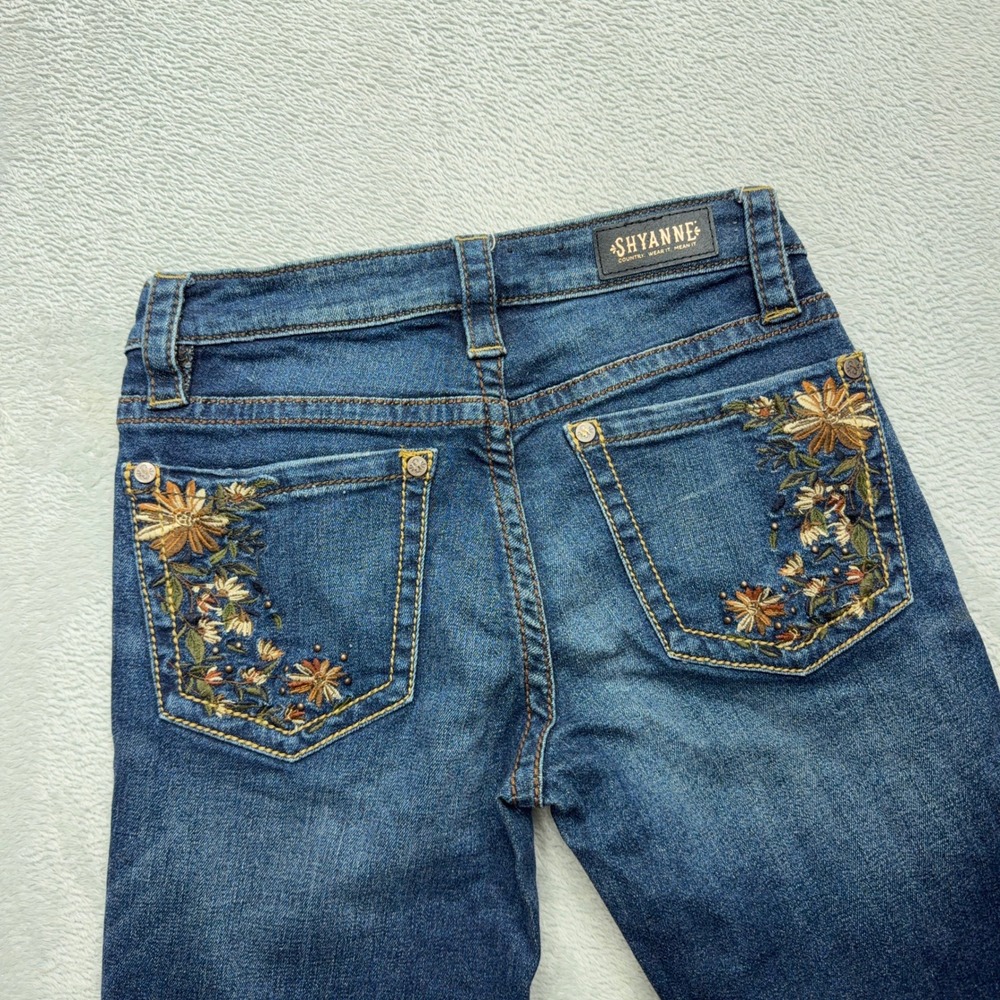 Shyanne Bootcut Jeans Womens 25 Blue Floral Embroidered Western Denim Pants